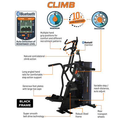 [FDF Fluid Power Zone] FLUID POWER CLIMB 2022 Black - 10 Levels Adjustable Fluid Resistance