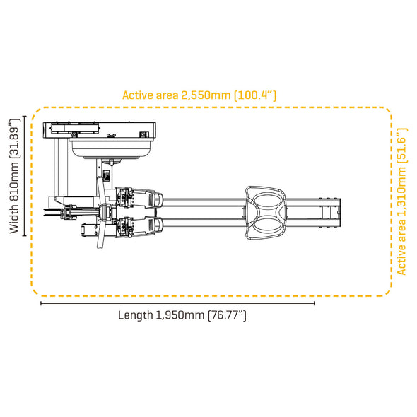 [FDF Fluid Rower] E550 - Commercial 10 Levels Adjustable Fluid Resistance Aluminium Rower