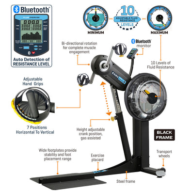 [FDF Fluid Exercise] E685 ARM CYCLE 2022 Black - Standing Upper Body Ergometer