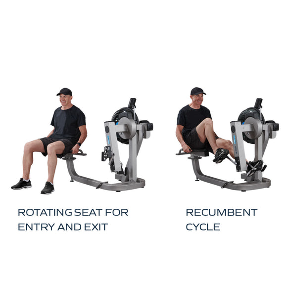 [FDF Fluid Exercise] E750 RECUMBENT CYCLE UBE 2022 Black - Commercial Dual Action Arm Grinder Recumbent